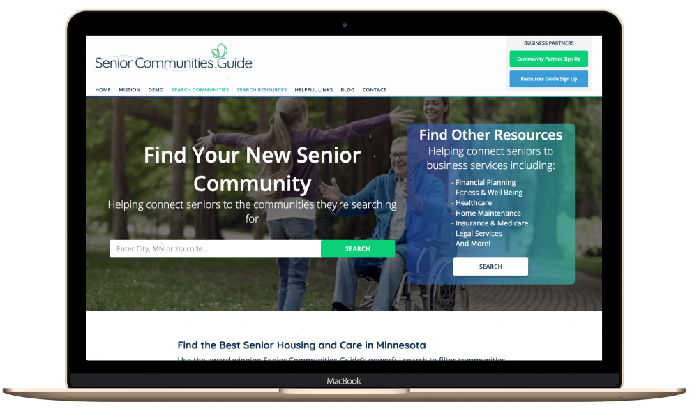 Search for senior communities and find resources directly from the homepage of Senior Communities Guide